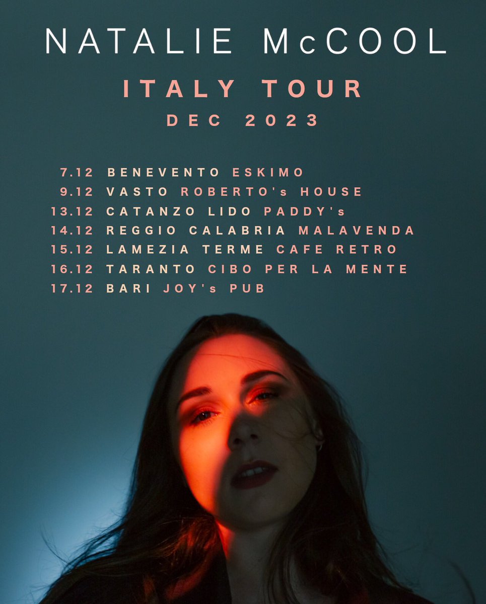 NatalieMcCool's tweet photo. Very excited to announce I’ll be playing some dates in ITALY this December! 🇮🇹 

Buon Natale ✨✨ see you there?

https://t.co/vcqaIydRb7 https://t.co/CPepXISYLp