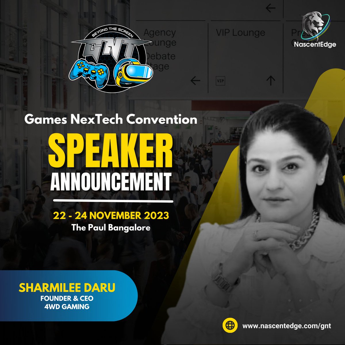 We are thrilled to announce Sharmilee Daru, Founder and CEO at 4WD Gaming, as the latest addition to our stellar speaker lineup for GNT 2023.
For more details, visit:lnkd.in/dGu3YDxz
📅 Date: 22nd - 24th November 2023
📍 Venue: Bengaluru, #india
#gamesindustry #gamescom