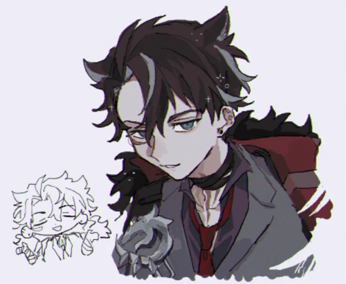 #原神 #リオセスリ  絵チャ