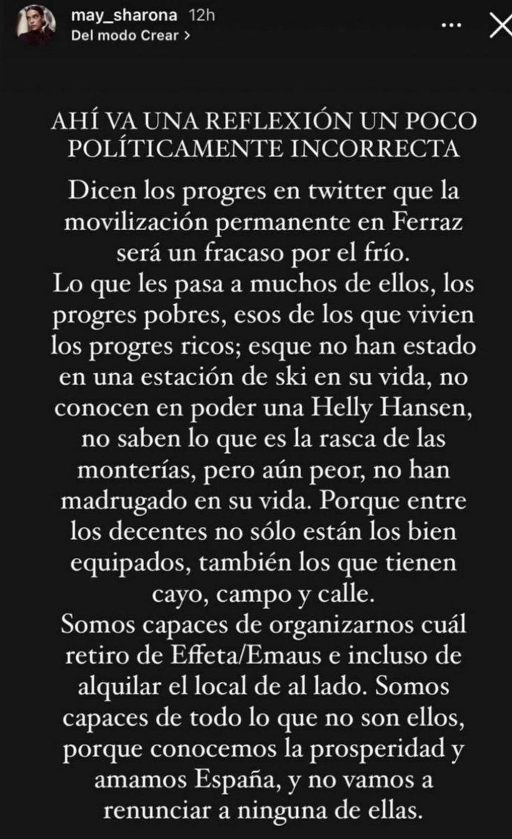 AlanBarrosoA's tweet photo. ¿Nuestro problema? Que somos unos progres que no hemos estado en una estación de ski en nuestra vida, no sabemos que es una Helly Hansen, no hemos estado de montería y no hemos ido a un retiro "Effeta".

Los pijos en modo manifestación son una cosa digna de estudio jajajajajaja https://t.co/ceBPzw5iUm