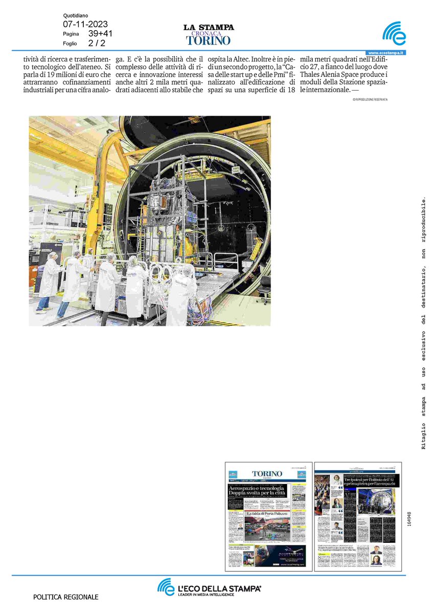 #rassegnastampa
Ci aspetta un fine 2023 ricco di opportunità: in #Piemonte il tavolo sull'AI e posa della prima pietra della Città dell'aerospazio il 28/11, in concomitanza con <a href="/ADM_Torino/">Aerospace and Defense Meetings Torino</a>  
<a href="/CTNA_aerospazio/">CTNA</a>  
<a href="/regionepiemonte/">Regione Piemonte</a> 
<a href="/CittaMetroTO/">Città MetroTorino</a> 
<a href="/twitorino/">Città di Torino</a> 
⤵️distrettoaerospazialepiemonte.com/press/la-houst…