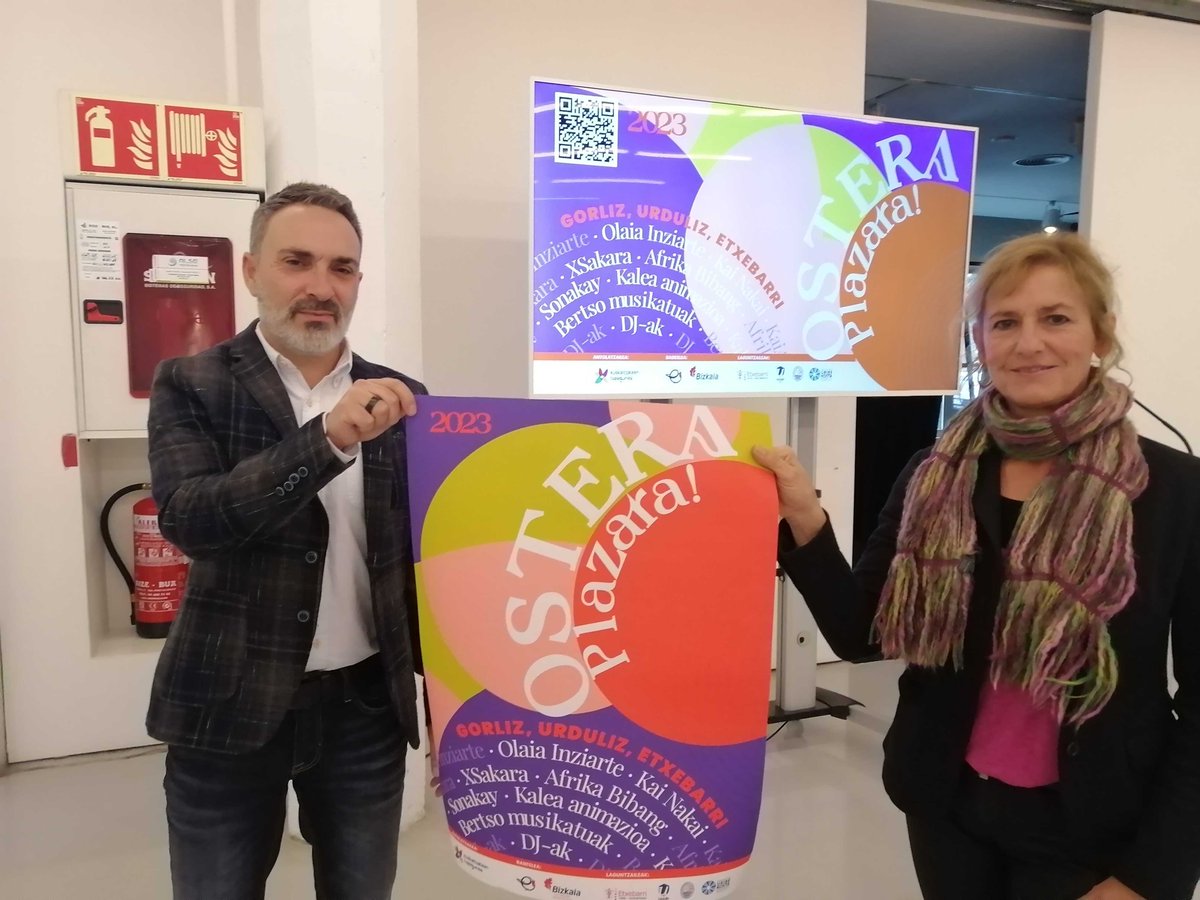 📢 Gaur aurkeztu da Bilbon 2023ko Ostera: Plazara!, kultur saio ibiltaria.

Aurtengo edizioa berrikuntzekin betea dator eta GORLIZ, URDULIZ eta ETXABARRIn egingo da.

ℹ️ Informazio gehiago nahi?topagunea.eus/ostera2023/#os…