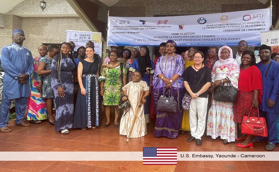 U.S. Embassy Yaounde (@usembyaounde) on Twitter photo On November 2, we joined representatives of <a href="/CARE/">CARE (care.org)</a> International and the Ministry of Women’s Empowerment and the Family to launch the “Lead to Action” Project Part 2 for women’s civic and political participation.
We commend exchange alumna <a href="/PertullaEzigha/">Pertulla Ezigha Ketcha</a> Ketcha and her project On November 2, we joined representatives of <a href="/CARE/">CARE (care.org)</a> International and the Ministry of Women’s Empowerment and the Family to launch the “Lead to Action” Project Part 2 for women’s civic and political participation.
We commend exchange alumna <a href="/PertullaEzigha/">Pertulla Ezigha Ketcha</a> Ketcha and her project