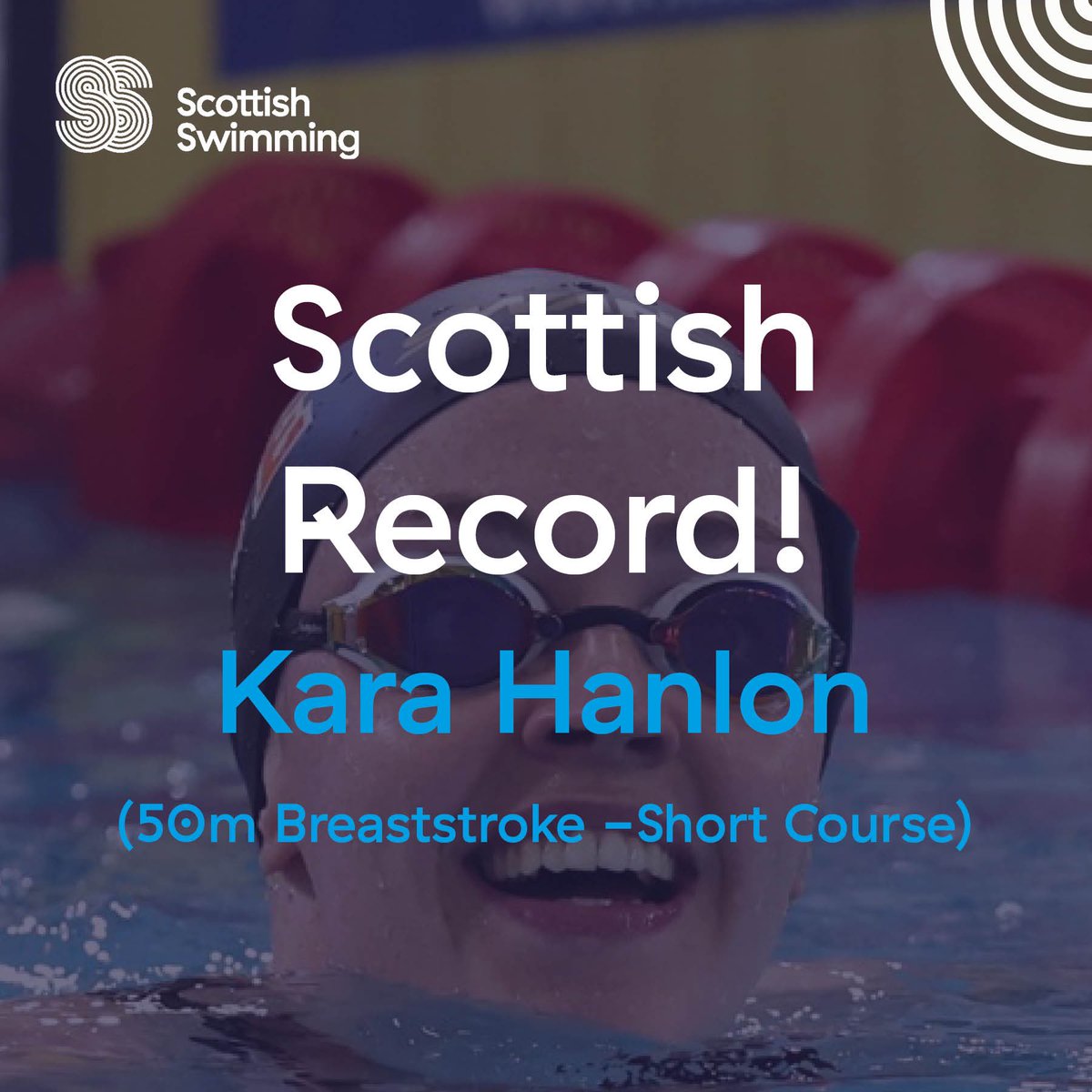 Well done to Kara Hanlon who lowered her 50m Breaststroke Short Course Scottish Record at the North Districts over the weekend, in a blink and you’ll miss it 30.42 💨

Great to see Kara swimming well as she prepares for the European Short Course Championships early next month 👏