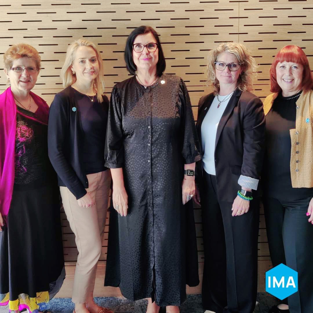 ⭐Exciting News!

We are thrilled to introduce our newly elected Executive Chair Maria Cirillo (centre) &amp; Executive Treasurer Jette Stenberg (1st left) who are joining the Executive Committee to lead and shape the future of IMA 2024 &amp; beyond 💙