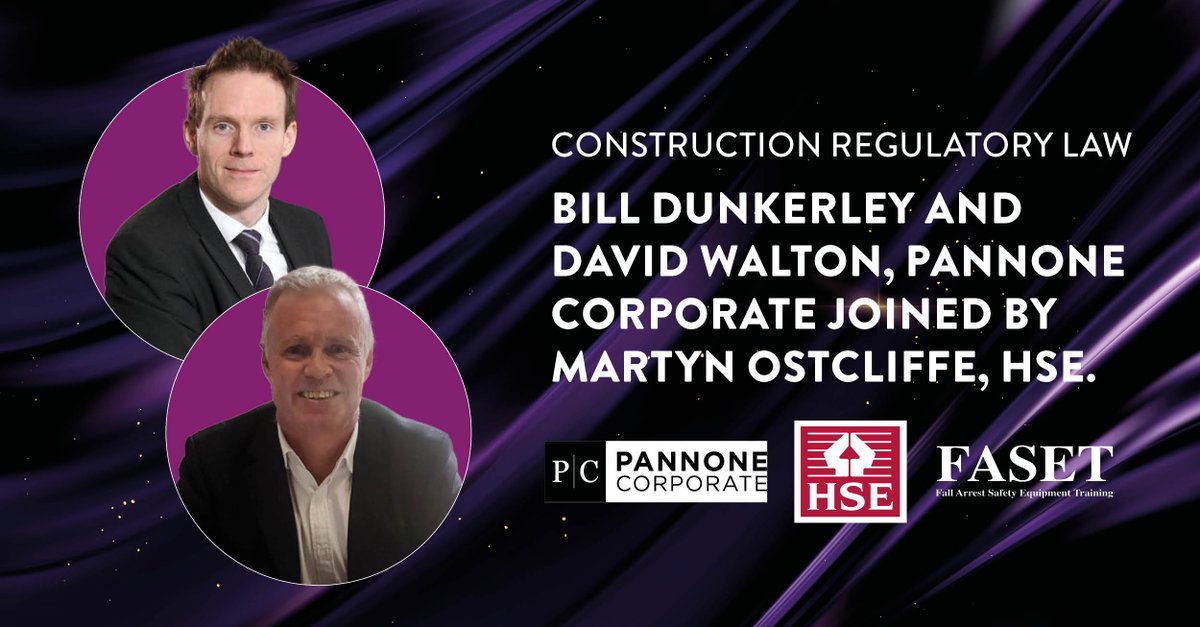 🚨 SPEAKER ANNOUNCEMENT 🚨

Bill Dunkerley and David Walton from <a href="/PannoneCorpLLP/">Pannone Corporate</a> , along with Martyn Ostcliffe, HM Principal Specialist Inspector at <a href="/H_S_E/">Health and Safety Executive</a>, will be discussing all things Construction and Health and Safety Law.

This is sure to be an insightful session indeed.