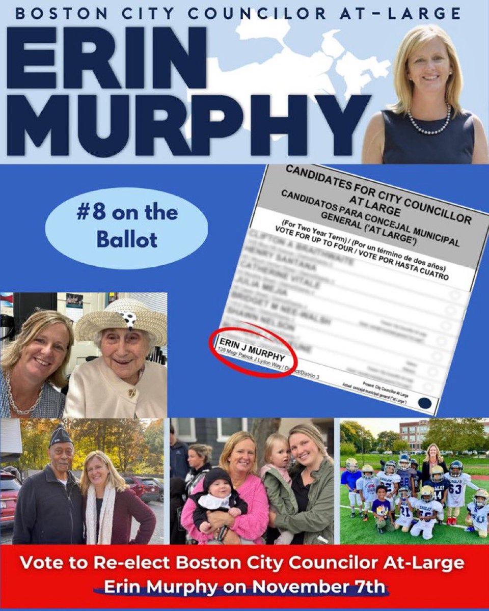 Today is the Day! Polls are open from 7 am - 8 pm. THANK YOU, Erin! #VoteforErin #TeamMurphy #comingtogether #actionnotjustwords #bospoli