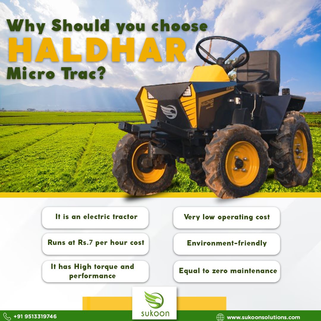 🚜 Sukoon Solutions is driving the future of farming with our electric tractors. Join the revolution and visit our website today! #SustainableTech #madeinindia #agriculture #movility #ev #ElectricTractors [sukoonsolutions.com]