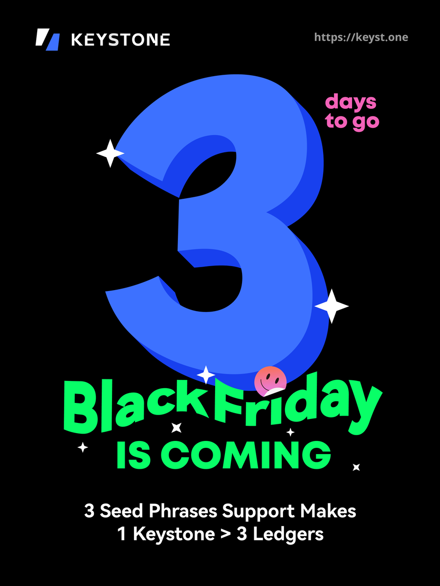 KeystoneWallet's tweet photo. Get ready to fill your bags cuz our Black Friday sale is in 3️⃣ days 🚀

And we have a lot of surprises in store for you 🤩

The First Gift 🎁 : a customisation chance to random lucky ones who repost/quote this tweet with #Keystone

Spread the word in 24 Hrs ⏳ https://t.co/Jj1bH42o6N