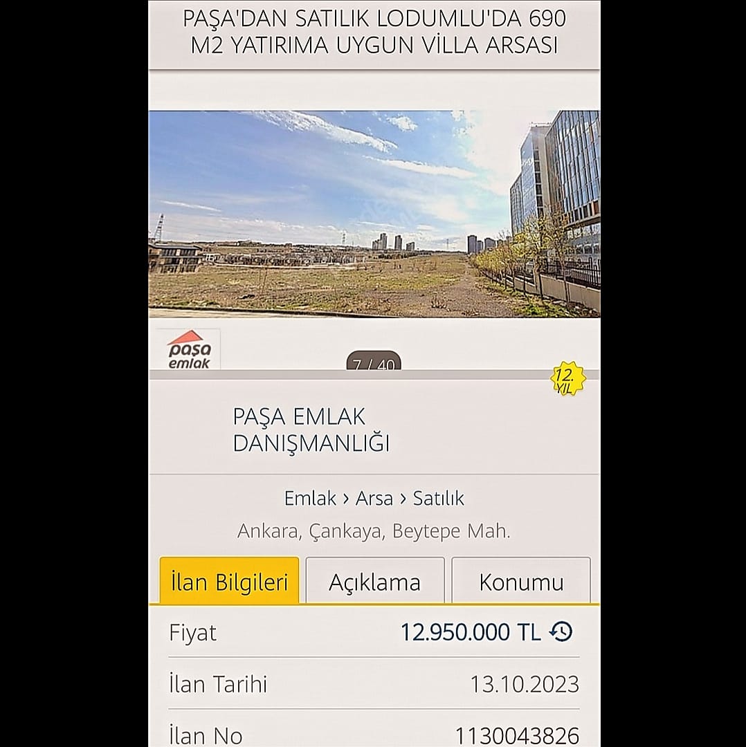 LODUMLU'DA 690 M2 VİLLA ARSASI 12950000 TL, shbd.io/s/9DEKWe1t