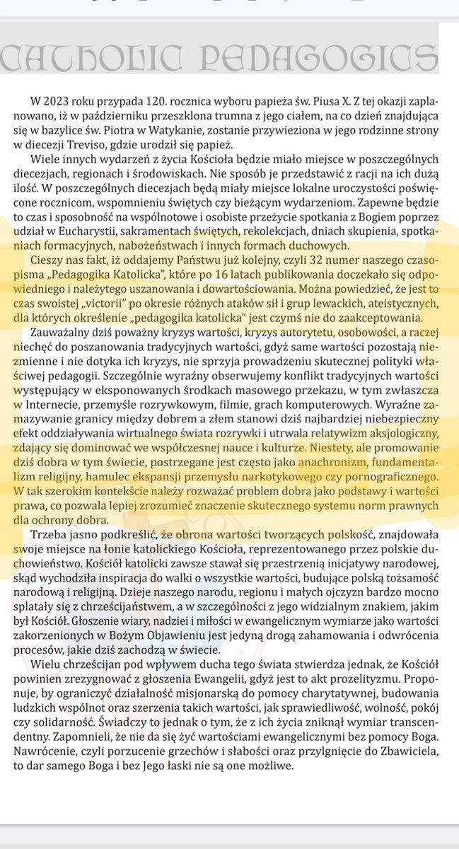 Nareszcie promowanie dobra na łamach Pedagogiki Katolickiej warte jest równiuteńkie 200 pkt. Prawdziwa "victoria" nad lewactwem, ateizmem, zdrowym rozsądkiem, poczuciem wstydu i przyzwoitością.
