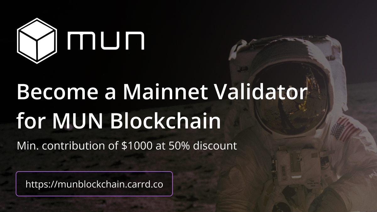 munblockchain's tweet image. 1/ 📢 BIG news! We are inviting you to become #MUN Mainnet Node Validator. 🚨 We're opening up just 10 slots for new validators this month. This is a golden ticket to join the elite ranks of MUN's network guardians. 🛡️#MUN #Decentralization. 🌟 #Blockchain #Validator #Crypto