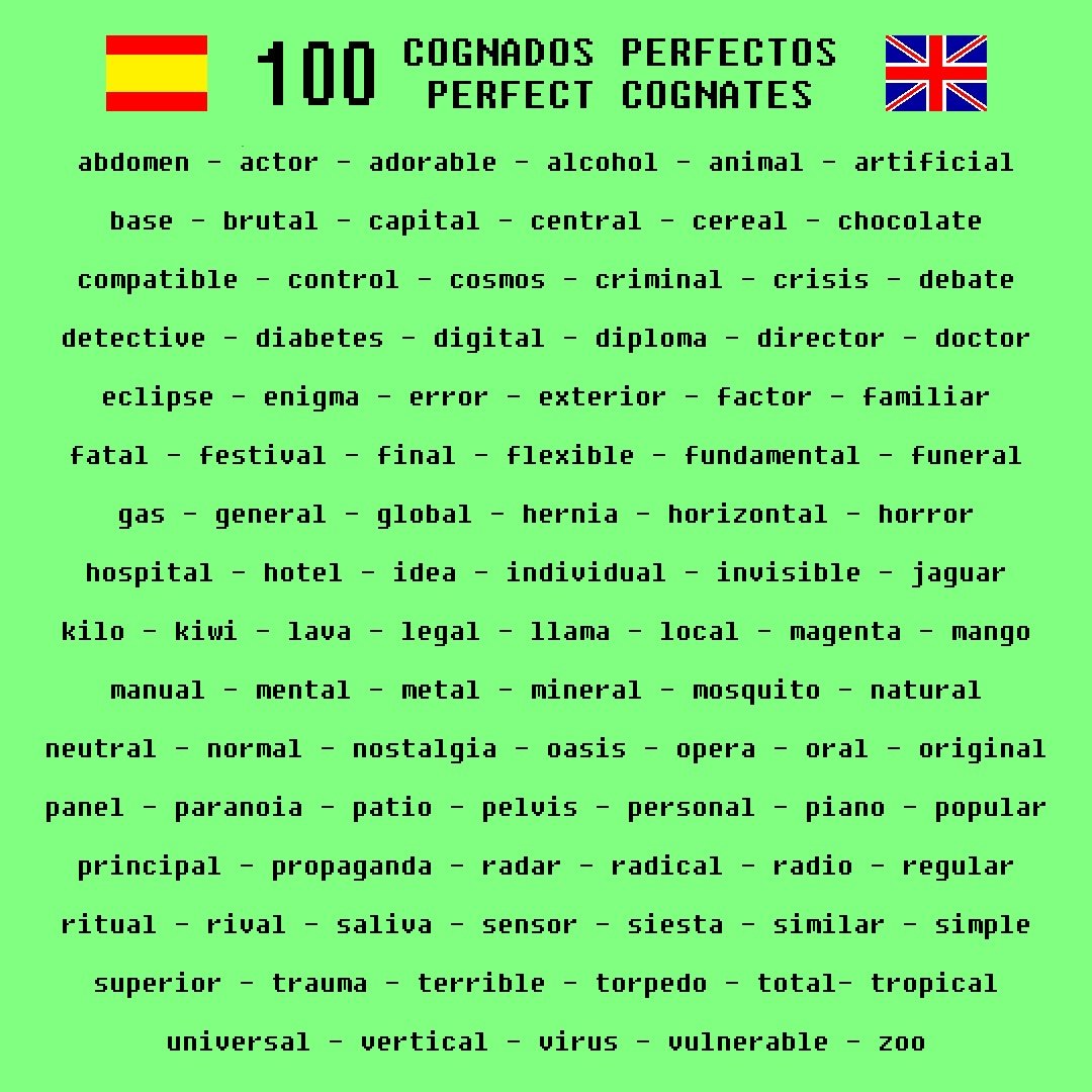 fjrdwww's tweet photo. #español #spanish #inglés #english #cognados #cognates #cognadosperfectos #perfectcognates #aprendiendoinglés #learningspanish #idiomas #languages #simple https://t.co/EnogZSjwWN