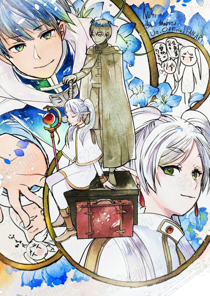 523Hatimitu's tweet photo. 19.青！絵具でもデジタルでも青が好き
20.悪く言えば地味、よく言えばまとまりのある配色が得意？
21.差し色を三角形に配置したい　これは赤を三角に散らしたかったので鞄が赤みをおびていたりする　あんまり三角になってないけど…
もっとうまい構図や配色を学びたいような面倒くさいような https://t.co/9ItZ3QtlqP