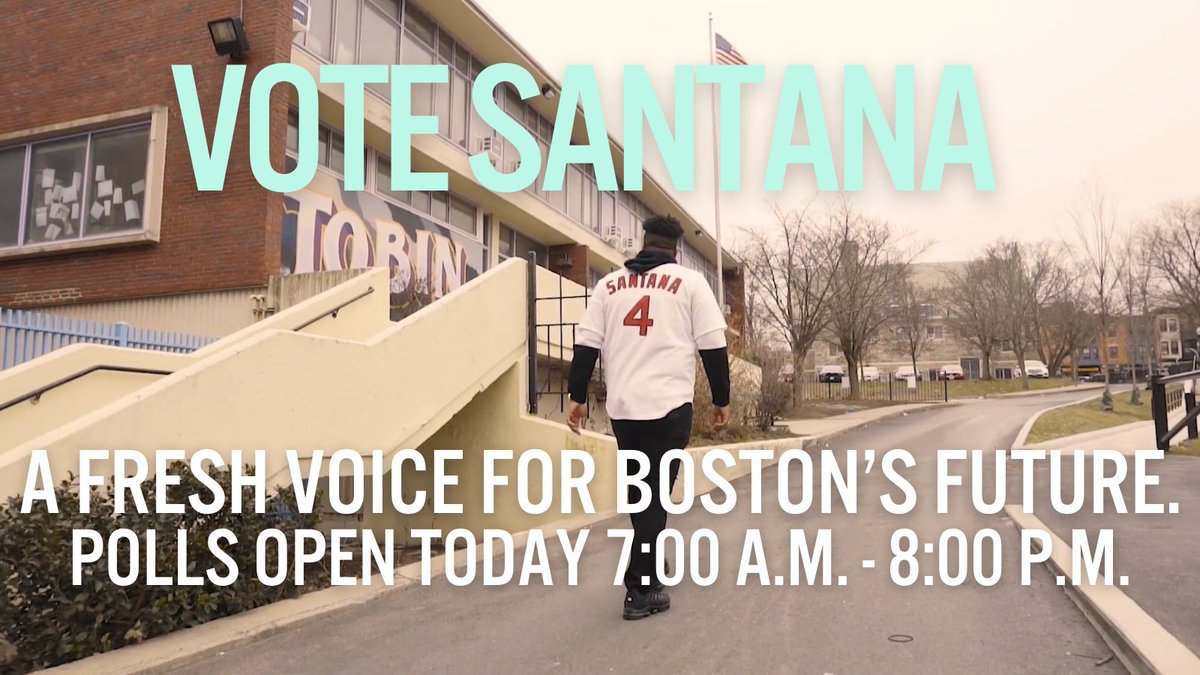 Santana4Boston's tweet photo. Boston, today is the day!! Make your voice heard and cast your vote for Henry Santana for City Council At-Large. Polls are open 7:00 A.M. - 8:00 P.M. and you can find your polling location at https://t.co/gK74rV24kt https://t.co/CdyVIJaNVh