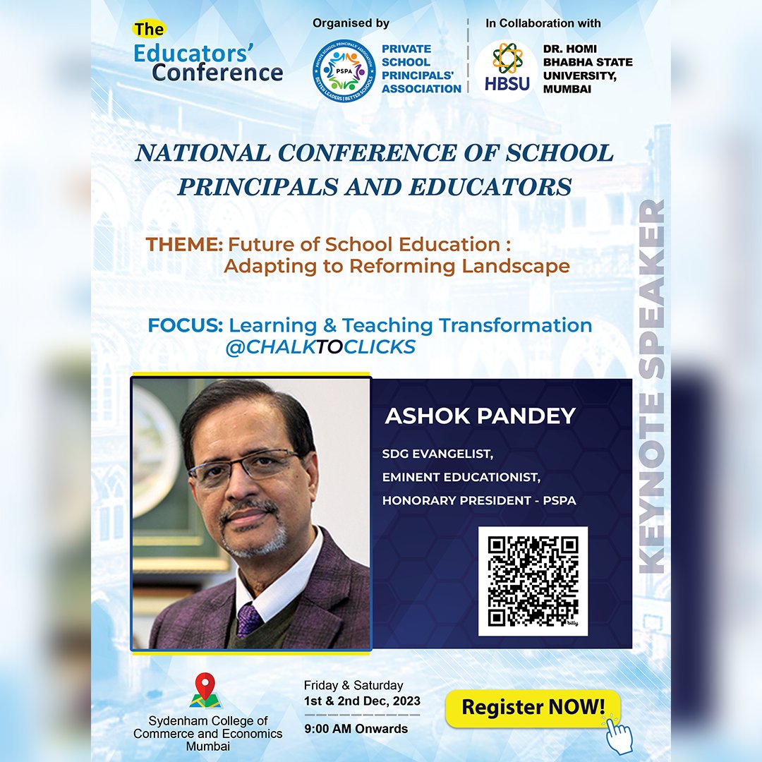 THEPSPA's tweet photo. With great pleasure, we welcome Ashok Pandey, a renowned educator, author, and a 2020 Forbes India Top 100 Great People Manager, as our distinguished Keynote Speaker at the National Conference of School Principals &amp; Educators. #EducationLeadership #ThePSPA
https://t.co/bCA8Vlz2gc https://t.co/jIxUQKRuNq