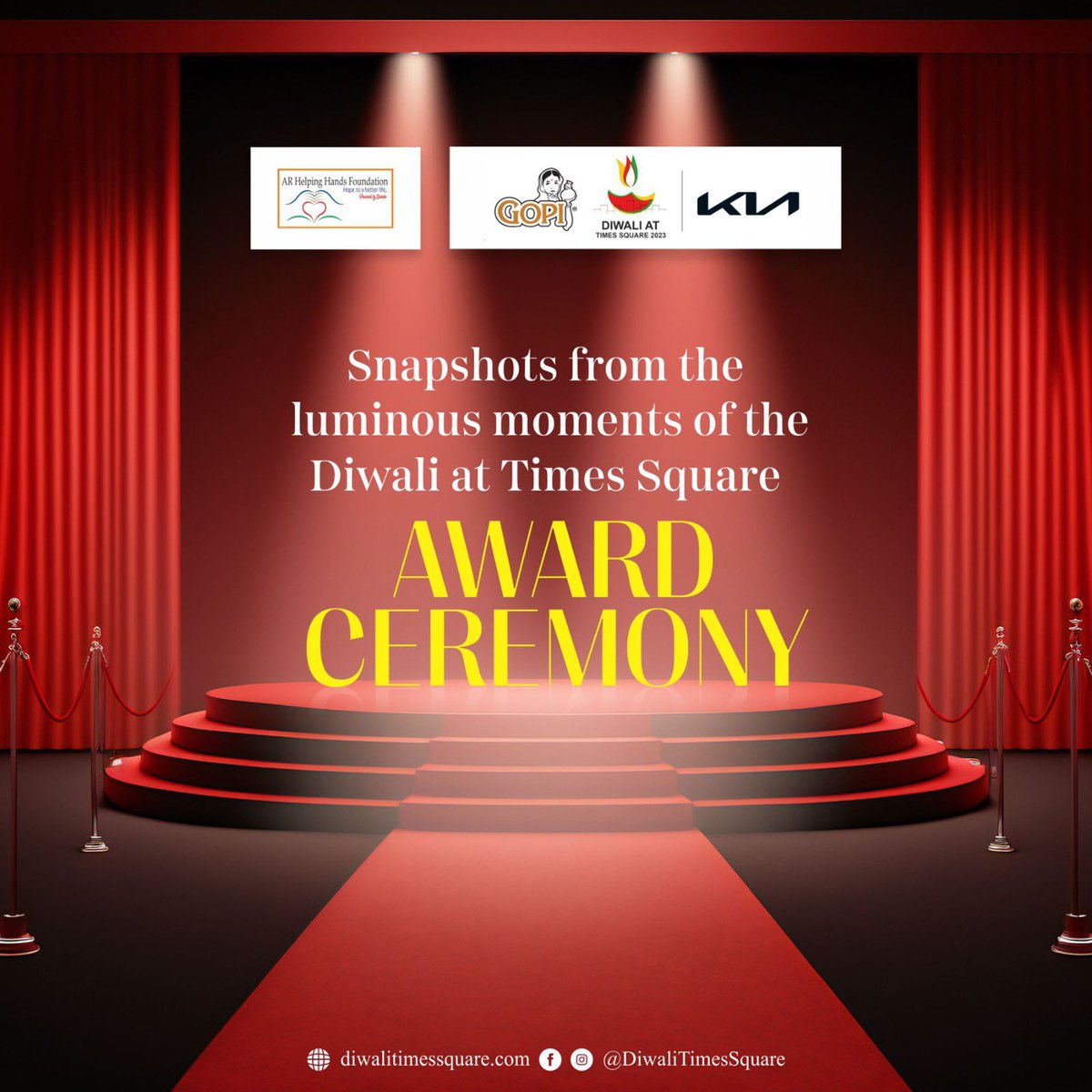 DiwaliTS's tweet photo. Congratulations to our distinguished honourees for their contributions across diverse domains.
Presenting snapshots from the luminous celebration that lit up Times Square with the radiance of Diwali, as we reflect on the remarkable accomplishments honored at our awards ceremony. https://t.co/oHDCUEmE9k