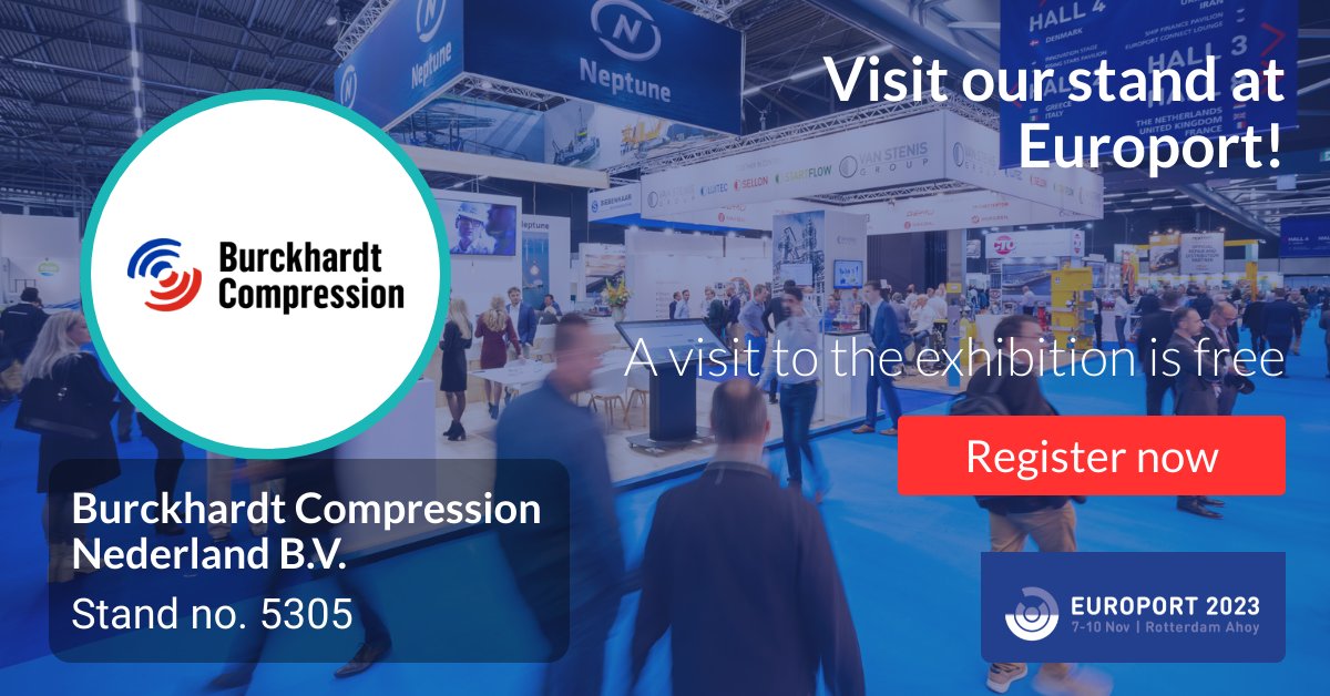Europort 2023 starts today!
Visit us at booth 5305 and find out which innovative and sustainable service solution can support your journey. 
Register here: fcld.ly/oik6itt
Stop by and meet our experts!
#Europort #BurckhardtCompression #fullservice