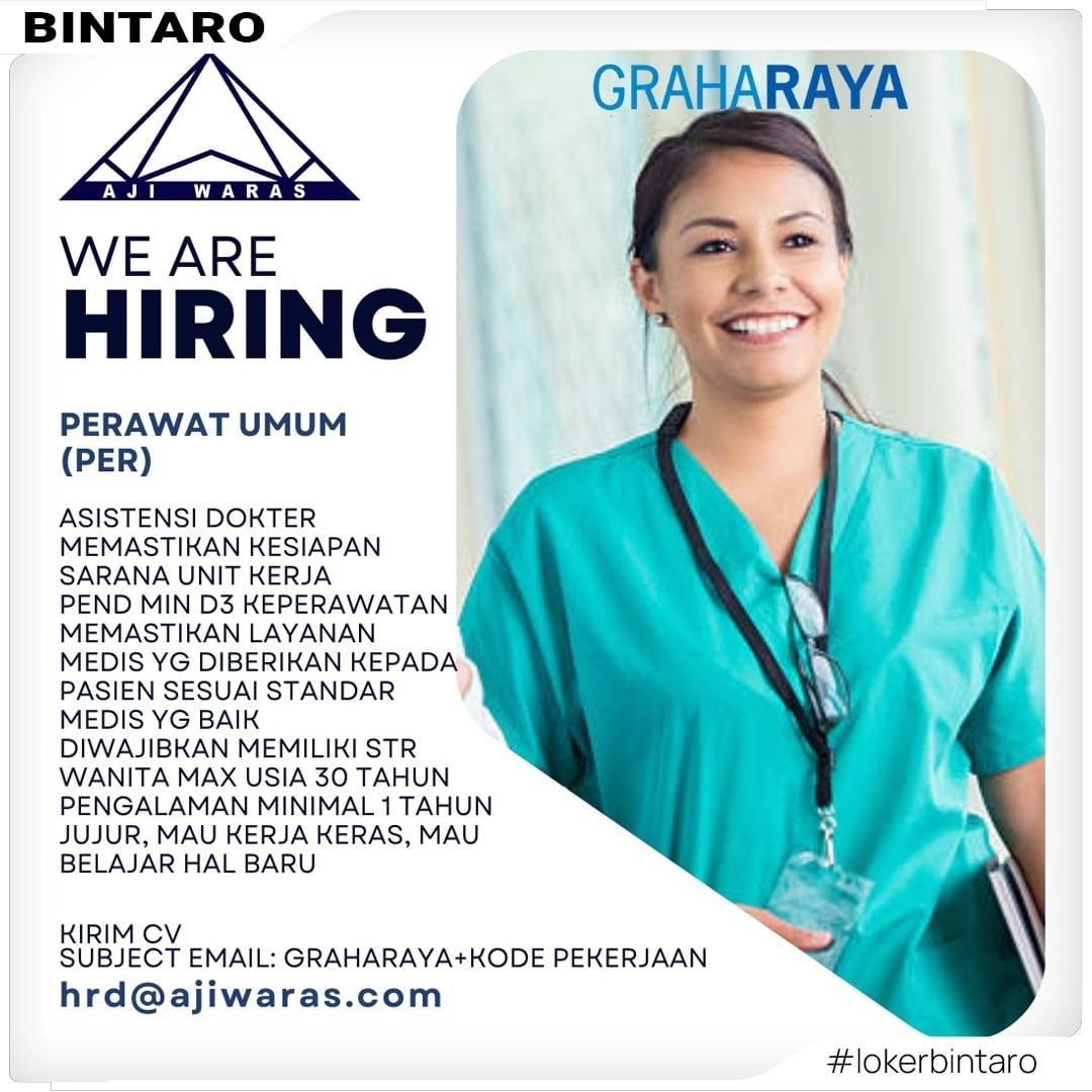 lokerbintaro's tweet photo. Urgently Needed
AJI WARAS sedang membuka lowongan pekerjaan untuk posisi PERAWAT UMUM penempatan BINTARO GRAHA RAYA
#lokerbintaro #lokertangsel #lokerpamulang #lokerciputat #lokerapoteker #apoteker #lokerkasir #kasir #lokerfrontliner #frontliner #lokerfarmasi #farmasi #lokercot https://t.co/eE5d1mip8s
