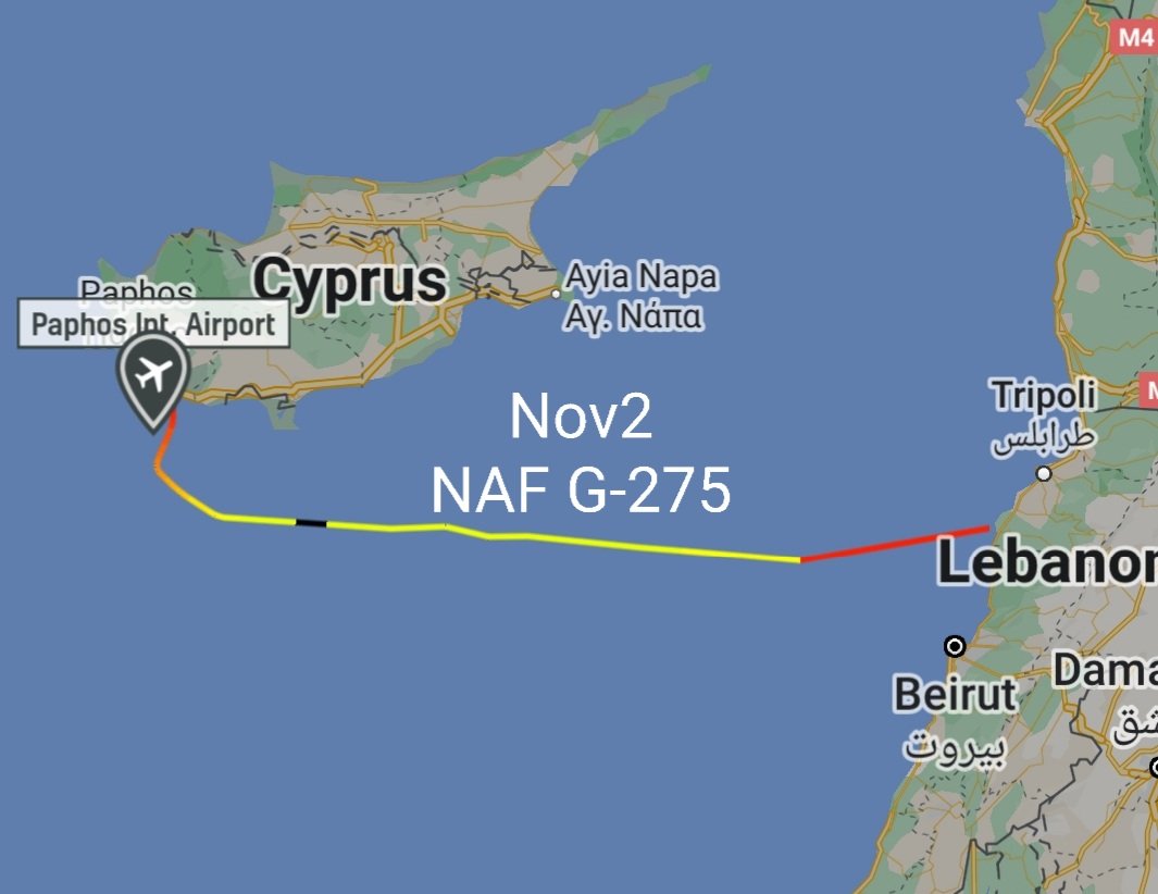 LebanonJets's tweet photo. Military: again Royal Netherlands Air Force Koninklijke Luchtmacht C130 #G275 hex #480C04 #1 most tracked flight on @flightradar24 arriving into #Hamat #WujuhElHajar AirBase near #Batroun in North #Lebanon from #Paphos same trip on Nov2 https://t.co/tLXEEV0OYt