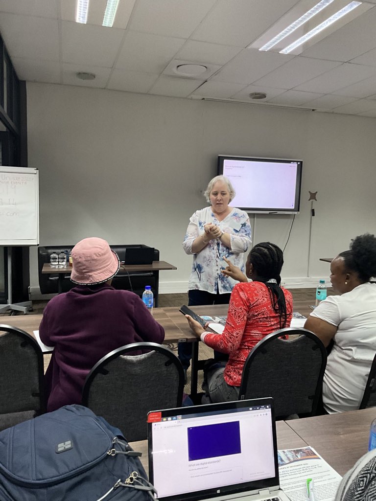 unisaradio's tweet image. Day two of the RED Conference, Dr Isabel Tarling Director from Limina Education Service, is conducting a workshop on ‘Unpacking and refining Digital standards for the Basic Education sector. 
#REDConference2023
#Unisa150