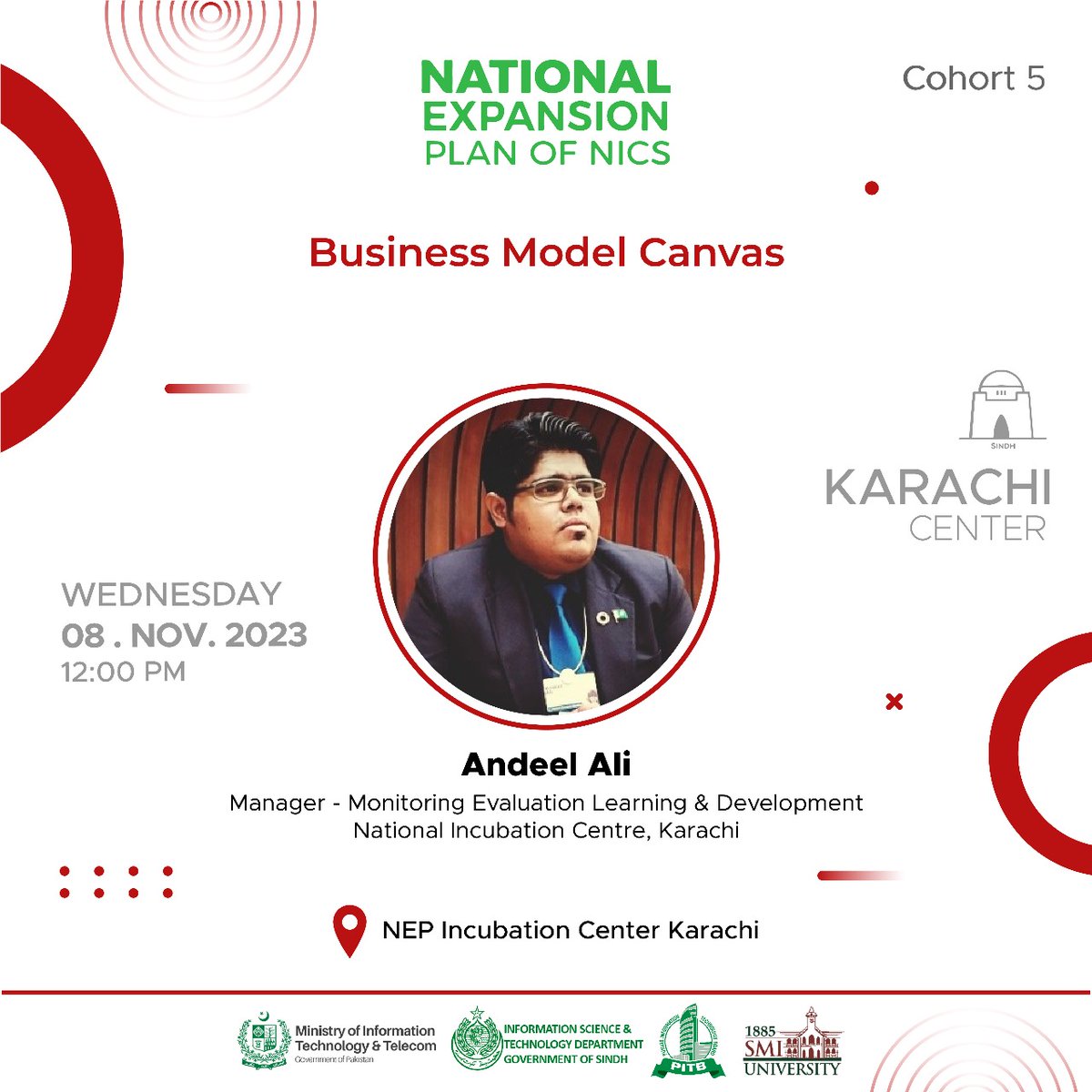 𝐍𝐄𝐏 𝐍𝐈𝐂 𝐊𝐚𝐫𝐚𝐜𝐡𝐢 | Join us for an enlightening session on "Business Model Canvas" and its significance for startups with expert trainer Andeel Ali from NIC Karachi!

#BusinessModelCanvas #NEPNICKarachi #Startups #EntrepreneurialInsights