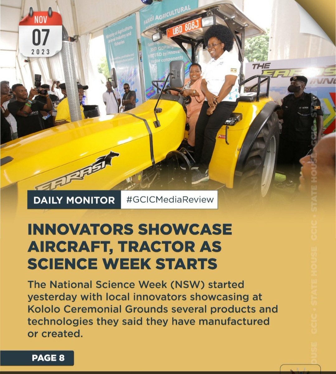 Modern Agriculture and adoption of new technology is the only way our GDP will increase. 
#NationalScienceWeek 
#UgMoving4wd @DrMusenero @NickSruto_ @nuwamanyaisaac