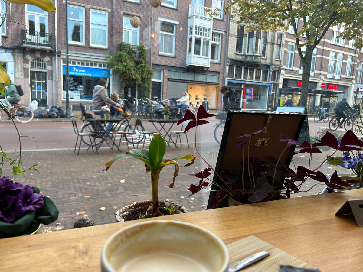 Dear #issotl23. Watching the bikes go past with an amazing cup of coffee (30 ML coffee roasters) in Utrecht and I might miss the conference sitting here… You know where to find me. Love, Kelly. @ISSOTL