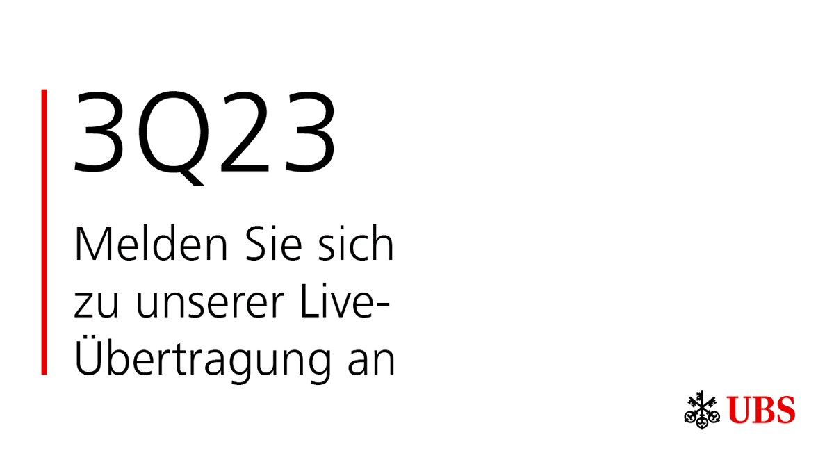UBSschweiz's tweet image. Die Live-Übertragung der Resultate-Präsentation des dritten Quartals 2023 startet um 9 Uhr. Hier geht’s zur Übertragung: from.ubs/601797jX5