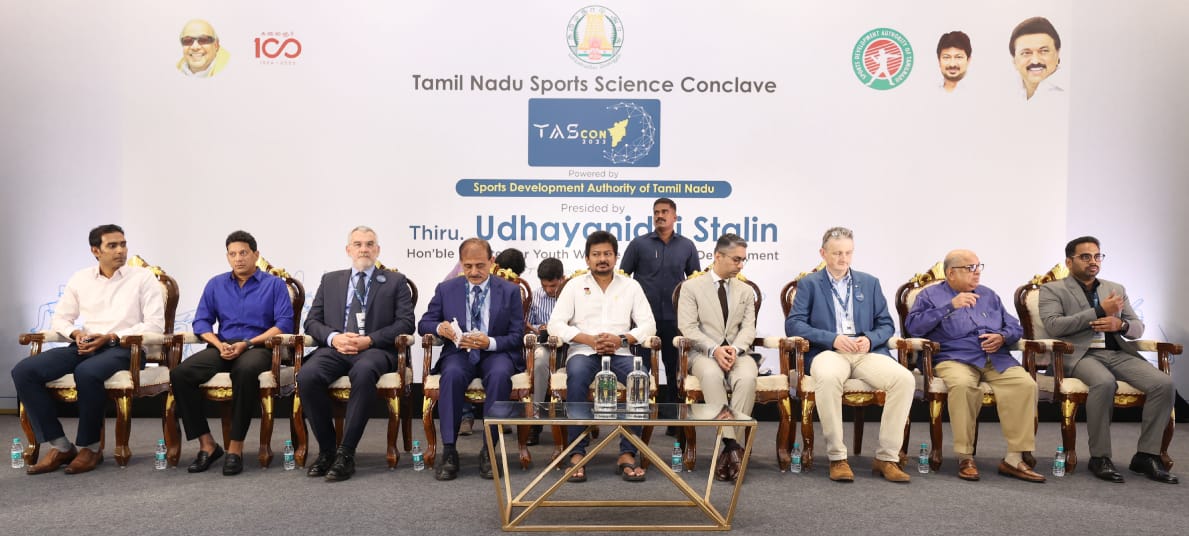 SportsTN_'s tweet image. Honorable Minister for Youth welfare and Sports development Thiru Udhyanidhi Stalin Inaugurates Two-Day Sports Science Conclave in Chennai, Uniting 250+ Global Experts from India, Britain, the Netherlands, Malaysia, and Canada 
#TASCon2023 #SportsTN