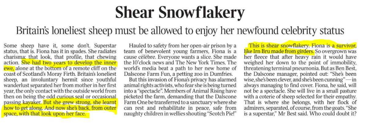 Shear genius in <a href="/thetimes/">The Times and The Sunday Times</a> leaders today. Ewe need to read this.