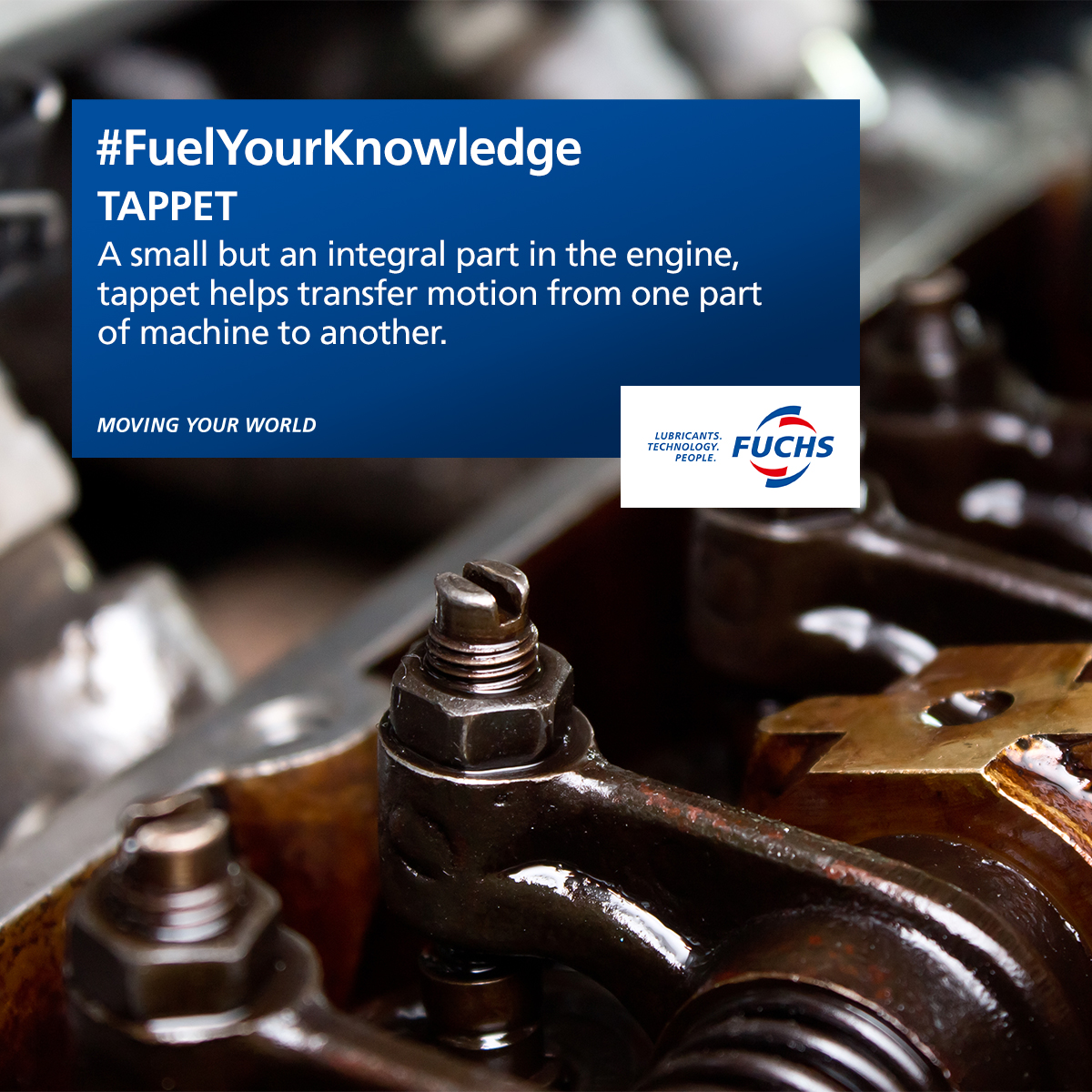 FuchsIndia's tweet image. With FUCHS, #FuelYourKnowledge as you gear up to know your bike’s engine inside out.

#FUCHS #FUCHSIndia #MovingYourWorld #Engineoil #Engineparts #Tappet