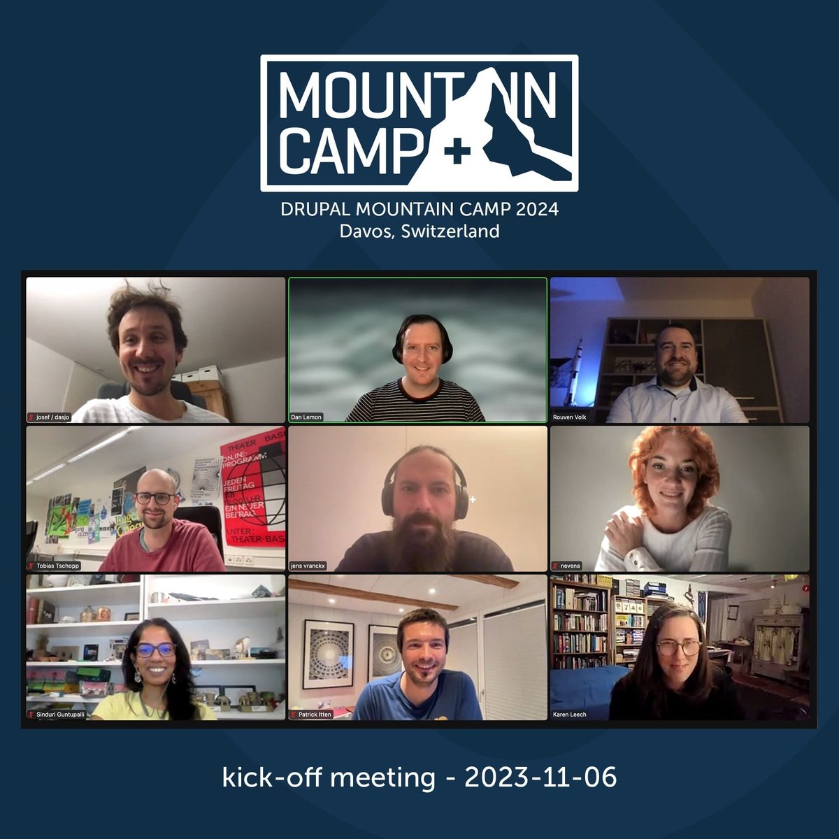 The organisation team had their first kick-off meeting yesterday. We started with an ice-breaker, then discussed the various roles, and potential ideas for the camp. We're all excited to welcome you in Davos from March 7th - 10th 2024. #DrupalMountainCamp #Drupal #OpenSource 🇨🇭