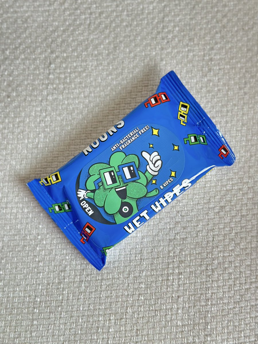 MetaBananas's tweet photo. gm ⌐◨-◨

today we’re proliferating #cc0 
nouns wet wipes >> arguably a very mferish product

tysm @noun587 🤝 https://t.co/m5DKVmbzVf