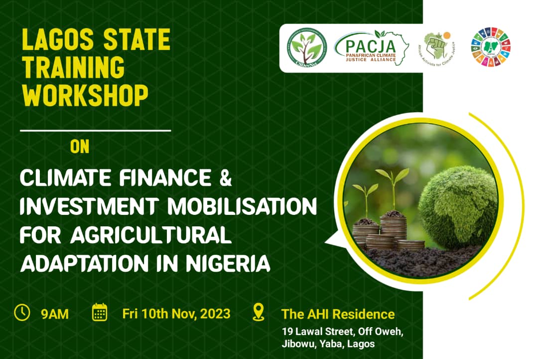 LAGOS STATE TRAINING WORKSHOP On Climate Finance & investment mobilisation for agricultural adaptation in Nigeria.🇳🇬🌾 #AgriculturalAdaptation4Africa #WhatHasChanged? #AACJ #Climatefinance