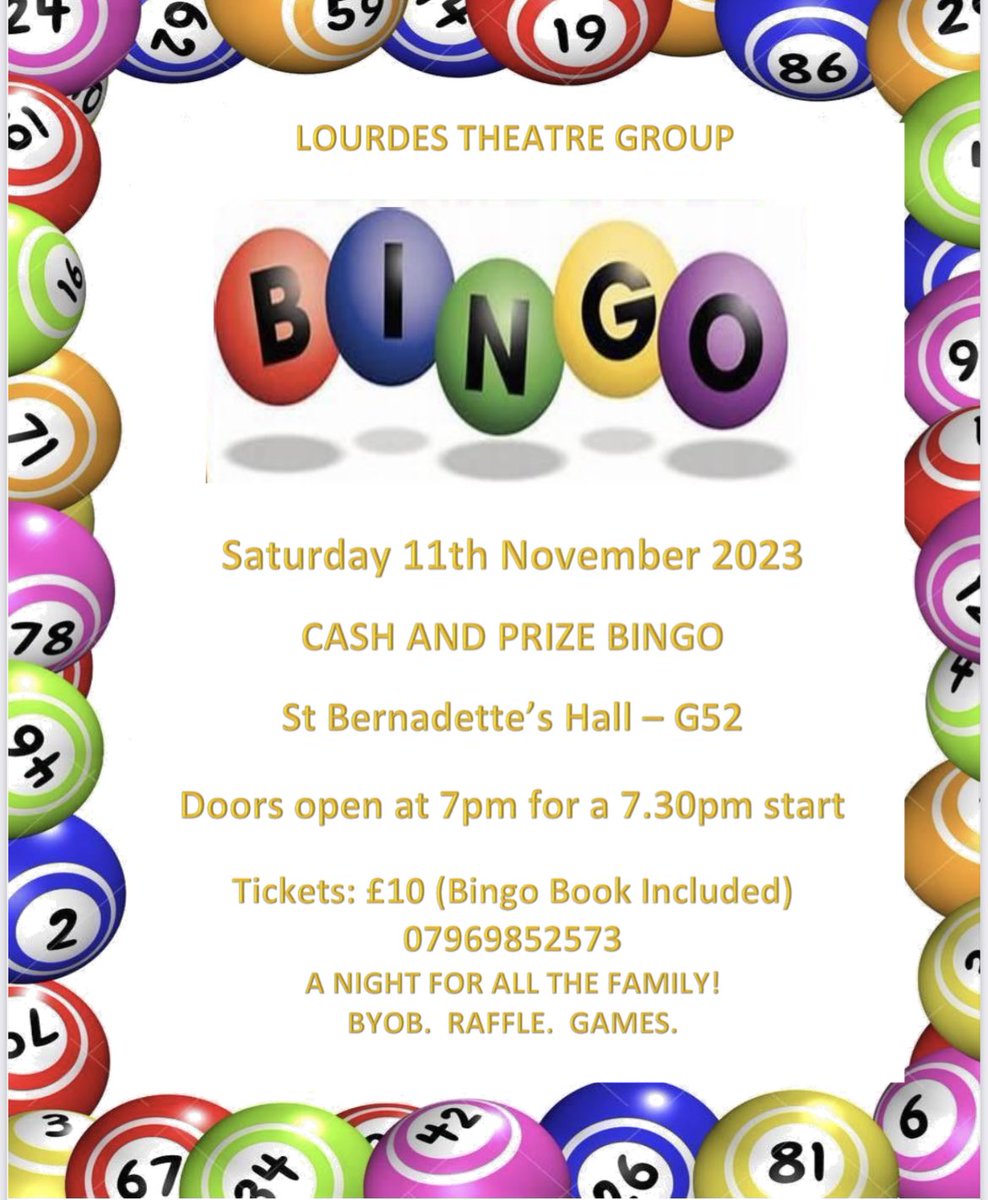 LourdesTheatreGroup (@lourdesltg) on Twitter photo Saturday night - fundraising event for Lourdes Theatre Group! It would be great to see as many of our supporters come along and join us.
All information in poster or get in touch by emailing lourdestheatregroup@hotmail.co.uk Saturday night - fundraising event for Lourdes Theatre Group! It would be great to see as many of our supporters come along and join us.
All information in poster or get in touch by emailing lourdestheatregroup@hotmail.co.uk