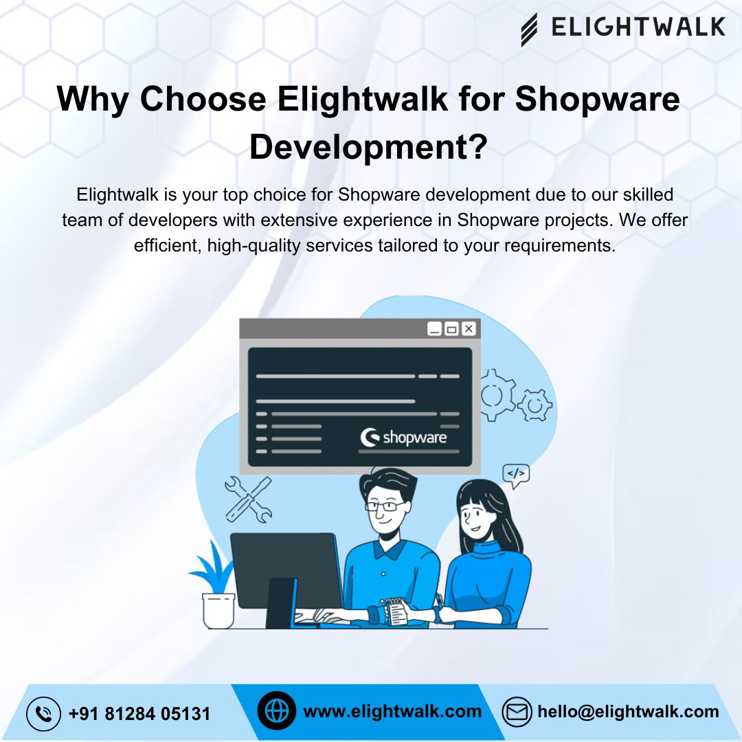 elightwalk's tweet image. #Elightwalk is your top choice for #Shopwaredevelopment because we offer a one-stop destination with experienced developers who can drive business growth through efficient, high-quality, and faster development services tailored to your needs.