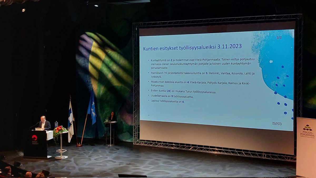 PakMarjo's tweet image. Kuntien esityksiä työllisyysalueista esitteli @Kuntaliitto'n  @TimoReina. Kyseessä hyvin heterogeeninen joukko, mukana mm. 4 maakunnallista työllisyysaluetta, 5 itsenäistä kuntaa ja esim. Turun alueessa 23 kuntaa mukana. #tepa24 #tepalvelut #maakuntapäivät @ppliitto