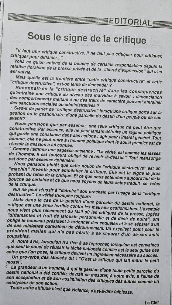 Une belle compréhension de feu Norbert Zongo sur la critique.

#lwili #BurkinaFaso #liberte #kebetu