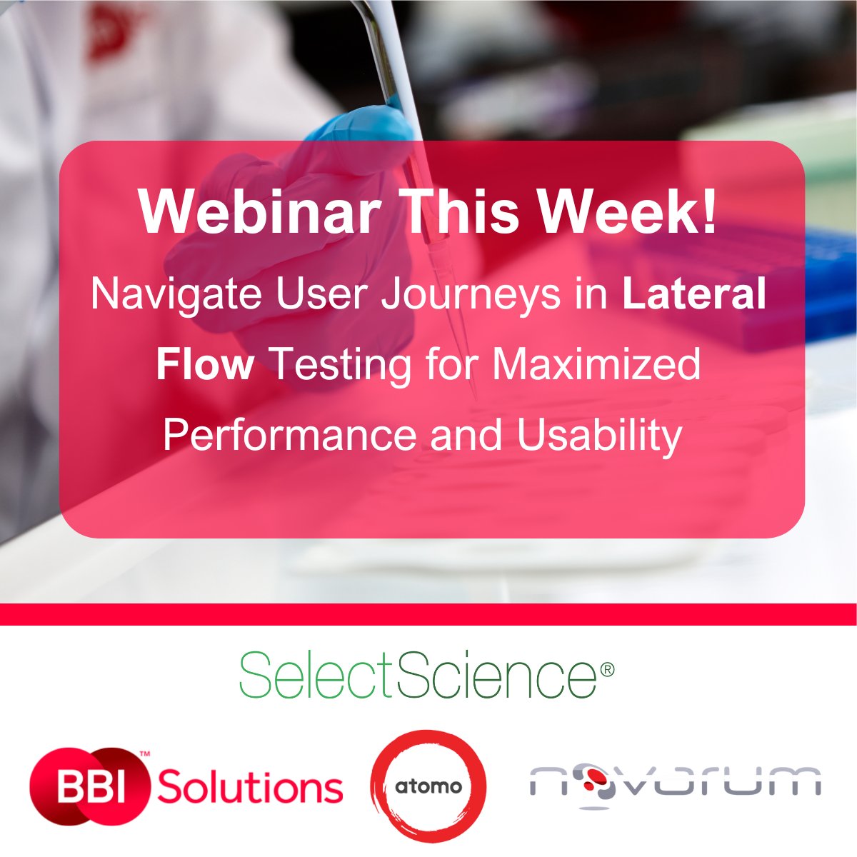 bbi_solutions's tweet image. 📆 Upcoming webinar this Thursday! Join BBI Solutions, Novarum™ technology and Atomo Diagnostics in this upcoming webinar discussing user journeys in lateral flow testing for maximized performance and usability. Save your seat! 👉 loom.ly/pHDkELc
#LateralFlow