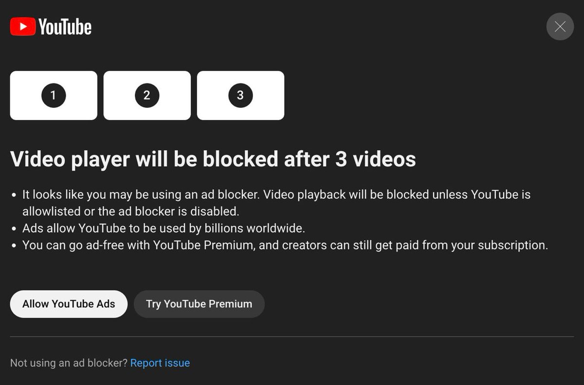 So the line is finally crossed.

I will find a mirror site instead, then.

Ads can be dangerous and put your internet security at risk. They can also break YouTube's own content policies without repercussion. Ads have very little oversight and I will not be exposed to them.