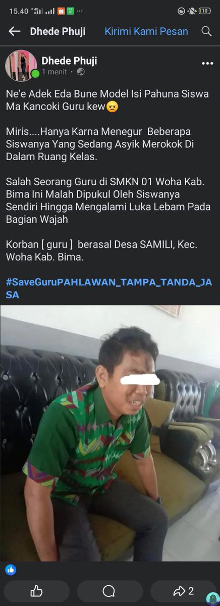 💚 KEK3RASAN PADA GURU.

sender ngga tau lagi harus gimana, sender cuman minta bantuan buat vir4lin kasus ini, karena sender tau kasus ini pasti bakalan hilang kalau ngga di viralin (soalnya Hukum di daerah sender melempeng). sender gedek bgt sama murid yg sok jagoan giniiiiii