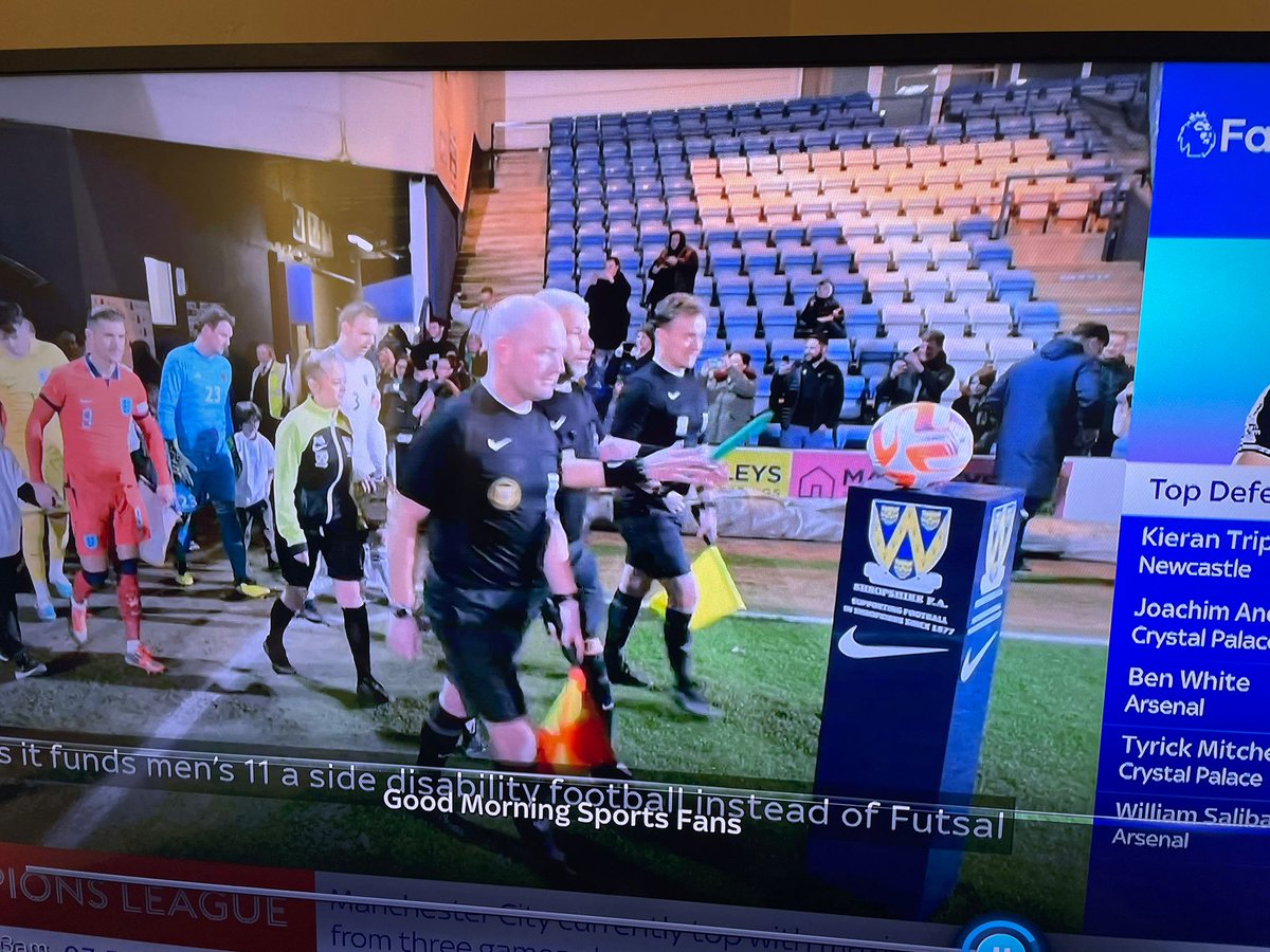 Made it on to @SkySports this morning loved helping withvthebhalf time game and supporting our amazing @TelfordReferees at disability football and agree they should have their own 11 a side #DisabilityFootball #Football #Referee #ShropshireRefs