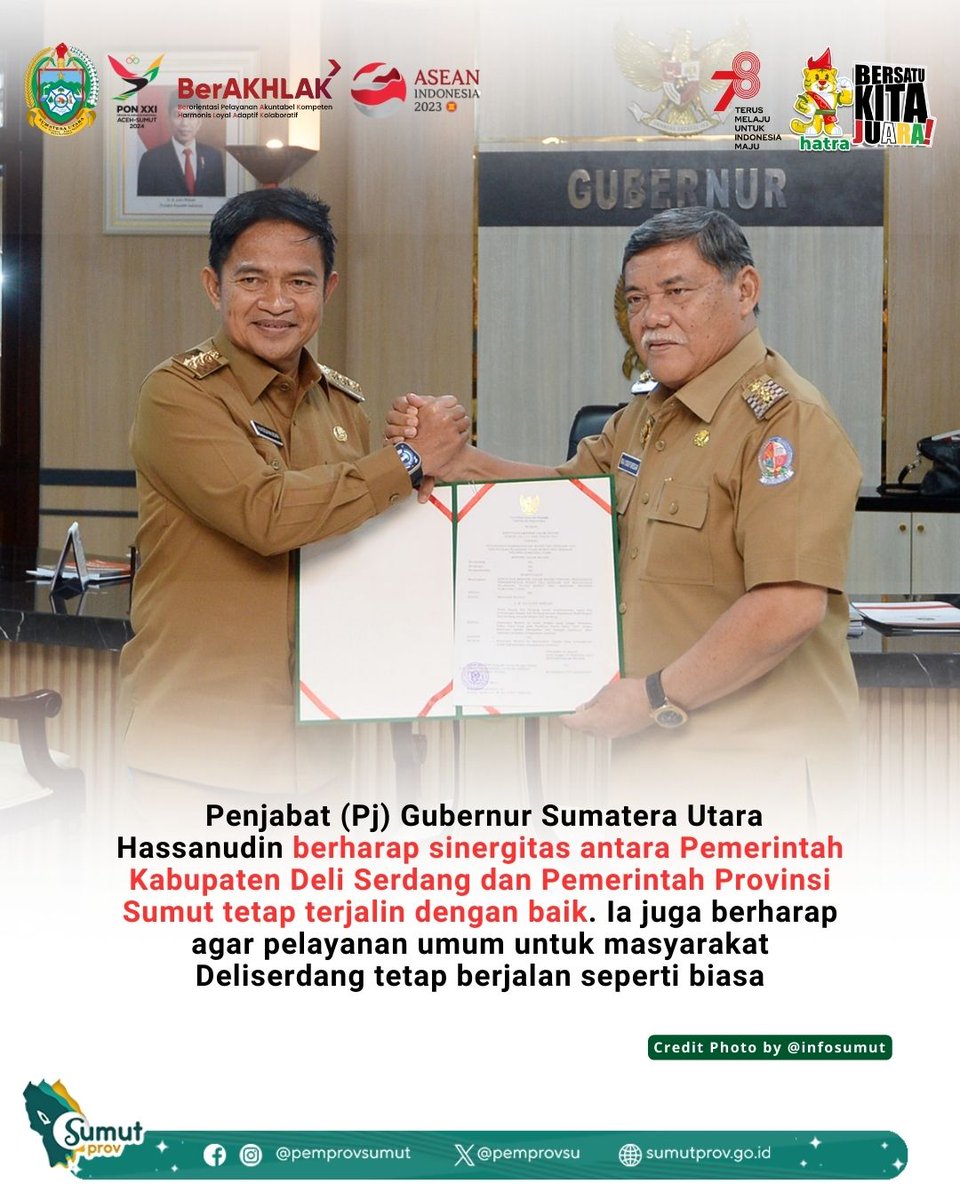 pemprovsu's tweet image. Pj Gubernur Sumut Harapkan Sinergitas Pemkab Deli Serdang dengan Pemprov Tetap Terjalin Baik

selengkapnya berita dapat diakses melalui Website : sumutprov.go.id

@kemendagri #PjGubernurSumut #Audiensi #PemprovSumut #SumateraUtara #SumutSmartProvince