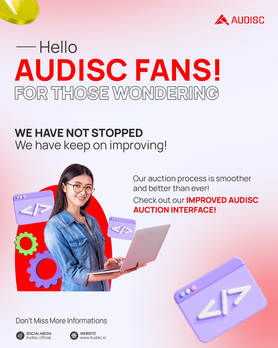 audiscofficial's tweet photo. "🚀 Hey Audisc Enthusiasts! The wait is over, but the innovation never stops! 🌟

🛒 Our auction process has been upgraded for an ultra-smooth experience. Explore the all-new Audisc auction interface!

🔗 To all blockchain buffs and savvy investors, we're charging full-speed ahead to prepare for our project's token launch.

💰 The public ICO sale interface is now live, and we're thrilled to unveil it soon. Keep your eyes on this space!

Join the conversation on Discord: in bio.
Let's revolutionize together! 🚀🌐 #Audisc #BlockchainRevolution #TokenLaunch"