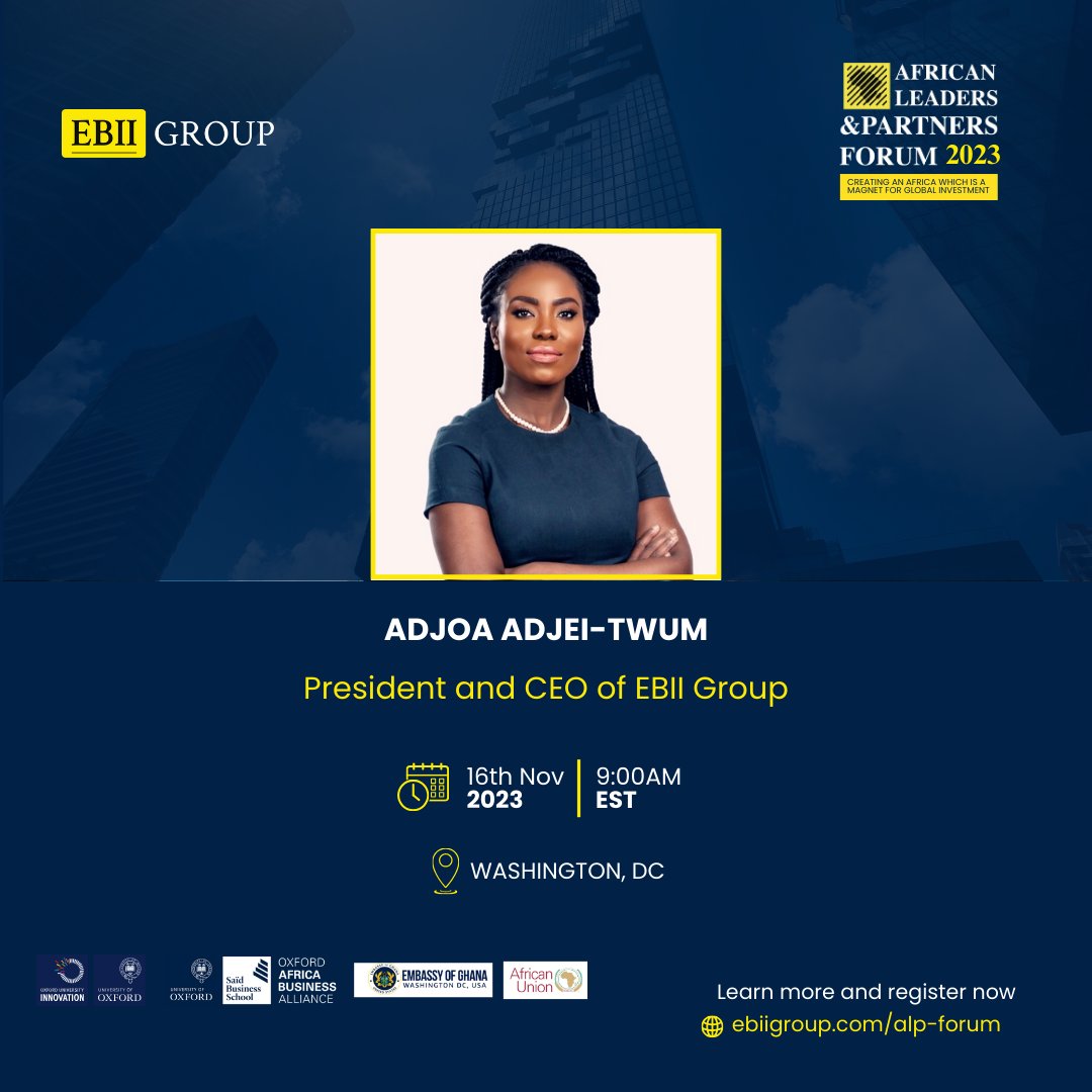 #ALPForum23 

Rep. Ilhan Omar ~ Minnesota's 5th Congressional District, champions people-centered values,, immigration reform.

Adjoa ~ Financial Crime Compliance Expert, 14+ years of international experience

Nov. 16 @ AU Mission~Washington

Register @ ebiigroup.com/alp2023/