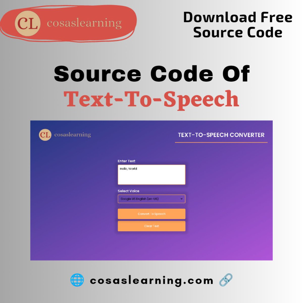 CosasLearning's tweet image. Source Code Of Text To Speech Converter | Download Free Source Code | Cosas Learning
👉 cosaslearning.com 🔗
#sourcecode #freesourcecode #cosaslearning #texttospeech #coding #programming #texttospeechapp #texttospeechconverter #webdevelopment #texttovoice