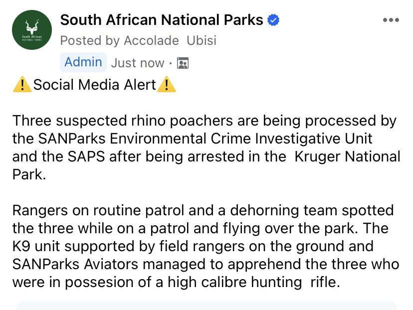 SANParksKNP's tweet photo. https://t.co/XFLwbJNxnM
