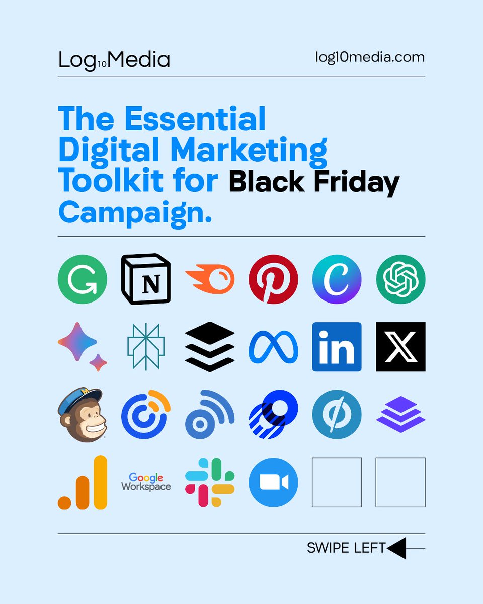 Log10Media's tweet photo. If you are not sure what tools to use to plan your Black Friday Campaign, 

Start here.

If you are new to the page remember to follow us and turn on notifications for more content. 

#blackfriday
#digitaltoolkit
#marketers
#marketing
#digitalmarketing
#log10media https://t.co/iXEecW2bCI