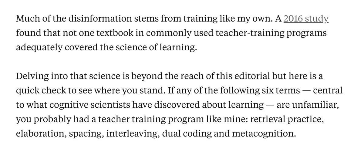 C_Hendrick's tweet photo. "The thing that surprised me most about my teacher preparation program was that we never talked about how kids learn." https://t.co/88trOjKRtx https://t.co/sOkB3VyGy9